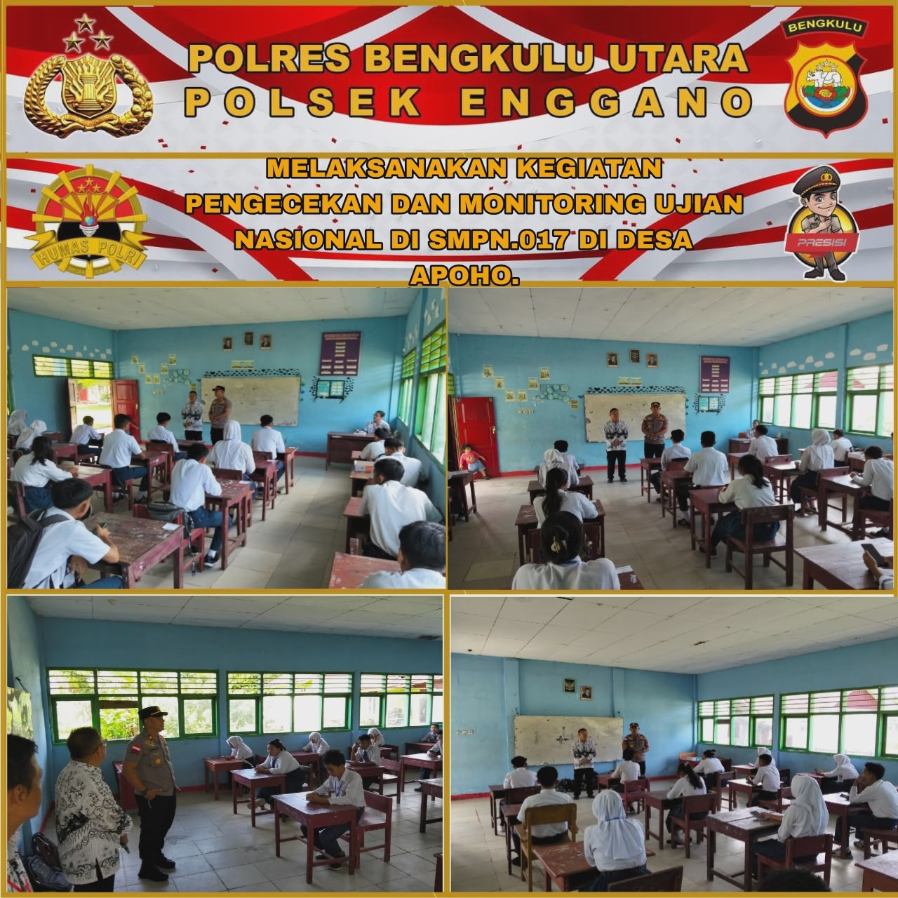 Pastikan Kelancaran Ujian, Kapolsek Enggano Turun Langsung Lakukan Monitoring