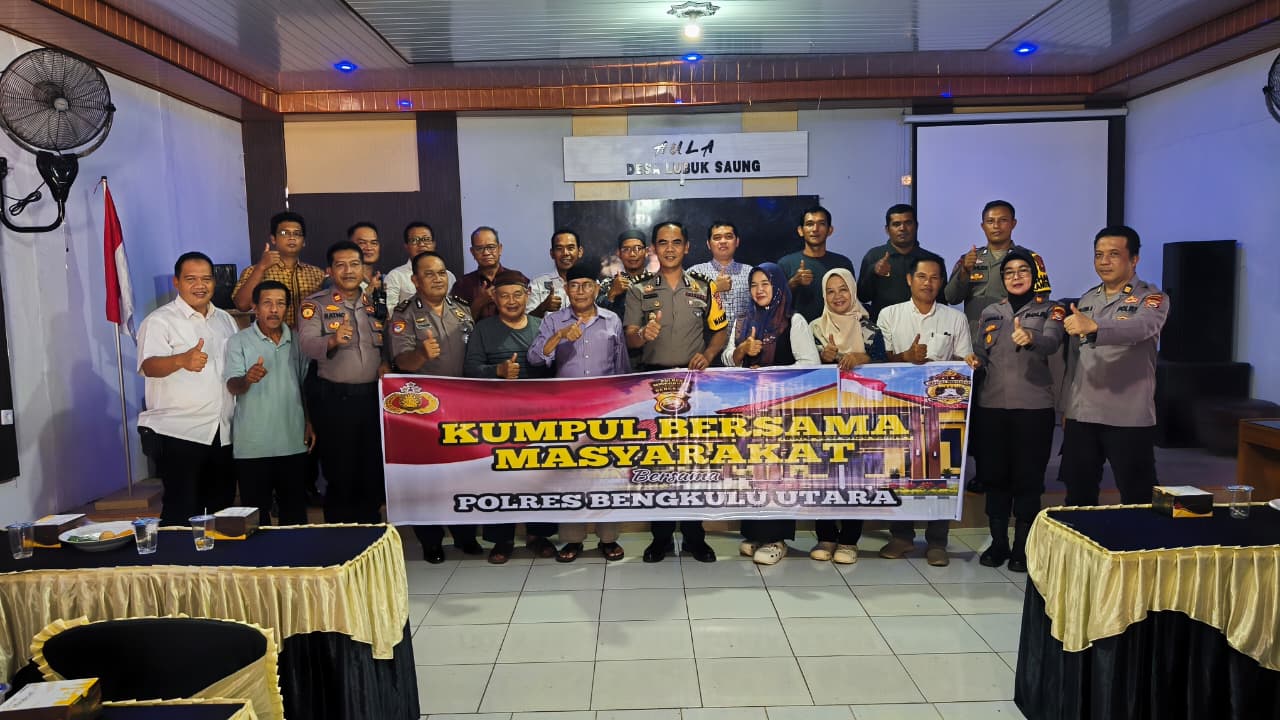 Polres Bengkulu Utara Gelar Kumpul Bersama Masyarakat di Desa Lubuk Saung, Bahas Isu Kamtibmas